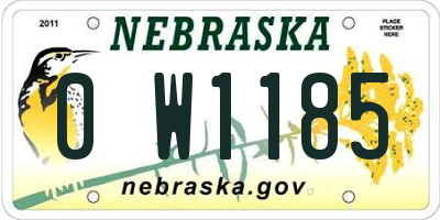 NE license plate 0W1185