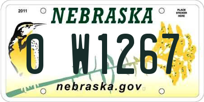 NE license plate 0W1267