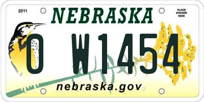 NE license plate 0W1454