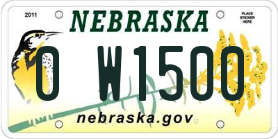 NE license plate 0W1500