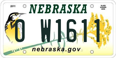 NE license plate 0W1611
