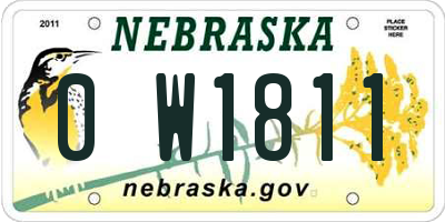 NE license plate 0W1811