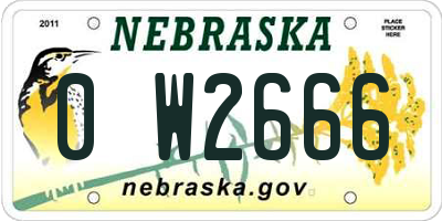 NE license plate 0W2666