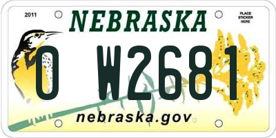 NE license plate 0W2681