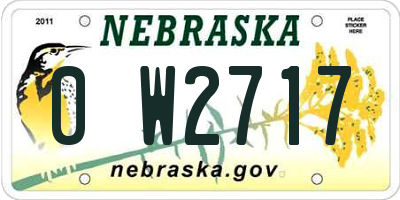 NE license plate 0W2717