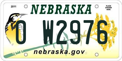 NE license plate 0W2976