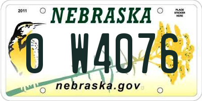 NE license plate 0W4076
