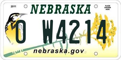 NE license plate 0W4214