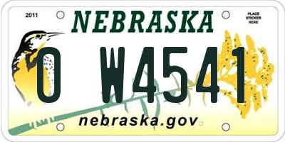 NE license plate 0W4541