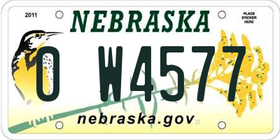 NE license plate 0W4577