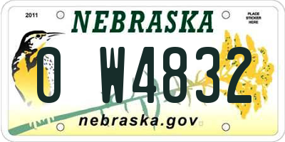 NE license plate 0W4832