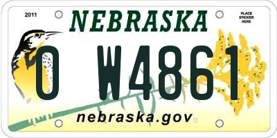 NE license plate 0W4861