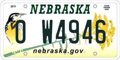 NE license plate 0W4946