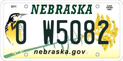 NE license plate 0W5082