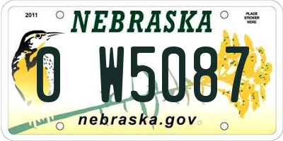 NE license plate 0W5087