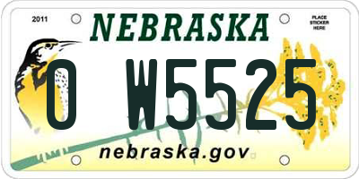 NE license plate 0W5525