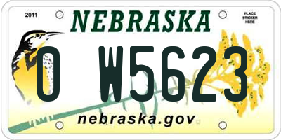 NE license plate 0W5623