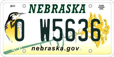 NE license plate 0W5636