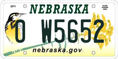 NE license plate 0W5652