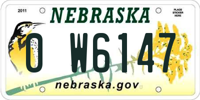 NE license plate 0W6147