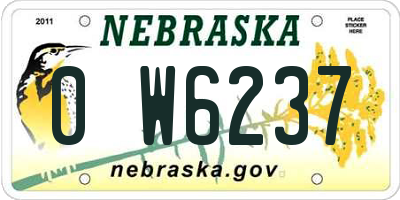 NE license plate 0W6237