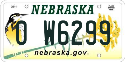 NE license plate 0W6299