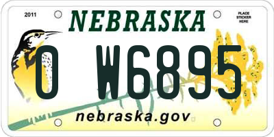 NE license plate 0W6895