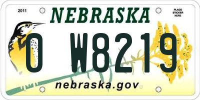 NE license plate 0W8219
