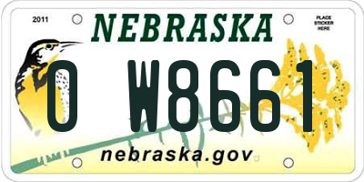 NE license plate 0W8661