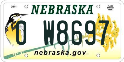 NE license plate 0W8697