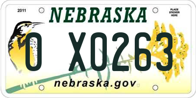 NE license plate 0X0263