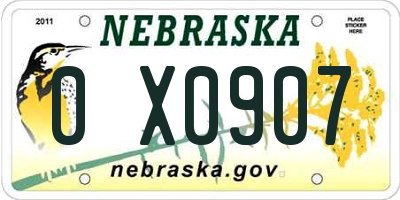 NE license plate 0X0907