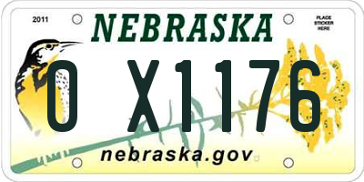 NE license plate 0X1176