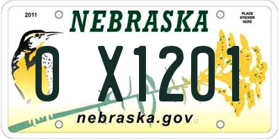 NE license plate 0X1201