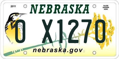 NE license plate 0X1270