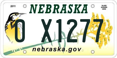 NE license plate 0X1277