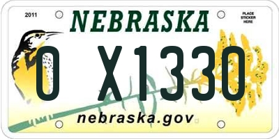 NE license plate 0X1330