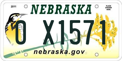 NE license plate 0X1571