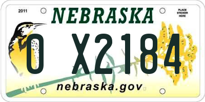 NE license plate 0X2184