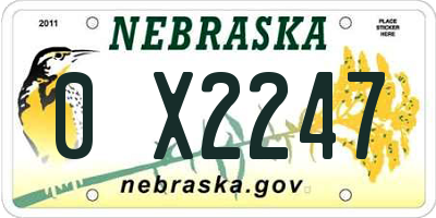 NE license plate 0X2247