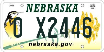 NE license plate 0X2446