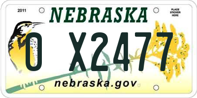 NE license plate 0X2477