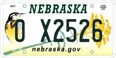 NE license plate 0X2526