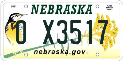 NE license plate 0X3517
