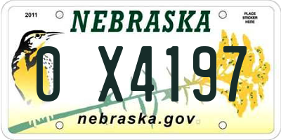 NE license plate 0X4197