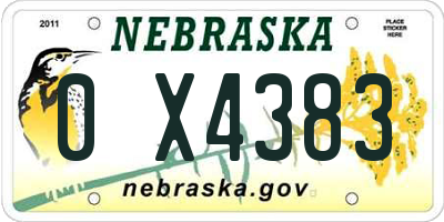 NE license plate 0X4383