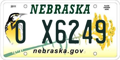 NE license plate 0X6249