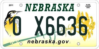 NE license plate 0X6636