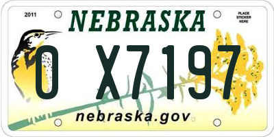 NE license plate 0X7197