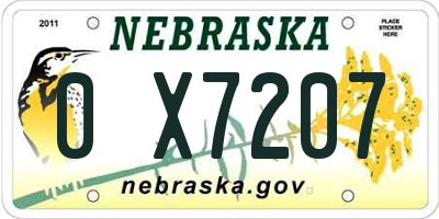 NE license plate 0X7207